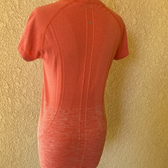 Lululemon Short Sleeve Shirt Sunny Orange /Coral‎ EUC - Picture 10 of 12